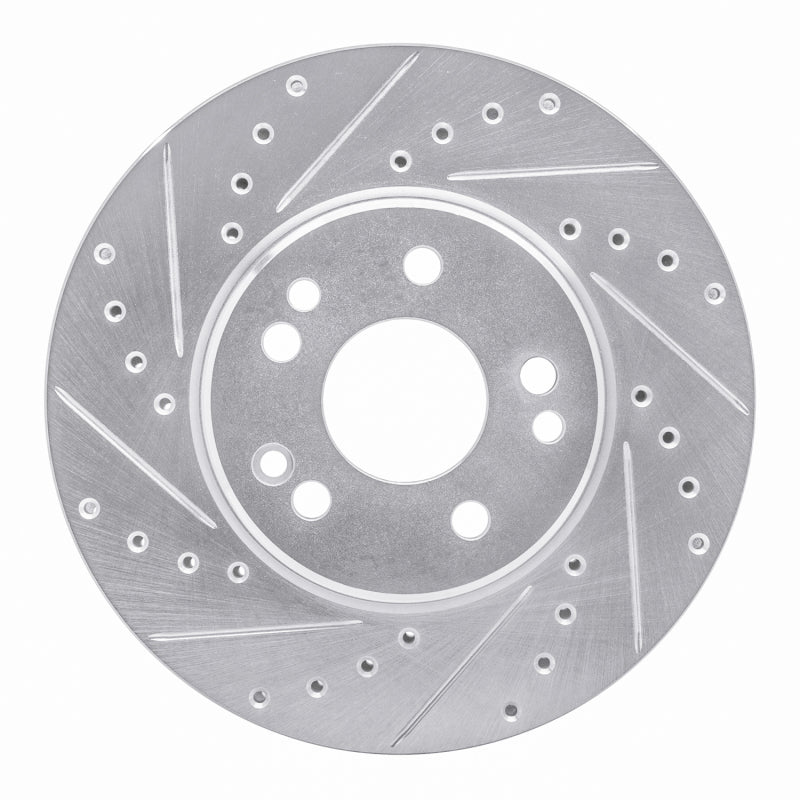 R1 Concepts R1 90-98 Mercedes-Benz SL500 Front Left Drilled & Slotted Silver Brake Rotor