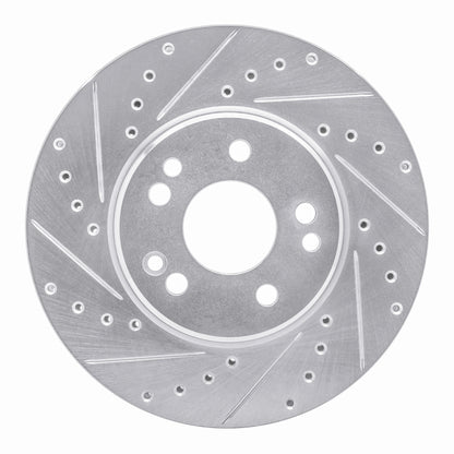 R1 Concepts R1 90-98 Mercedes-Benz SL500 Front Left Drilled & Slotted Silver Brake Rotor
