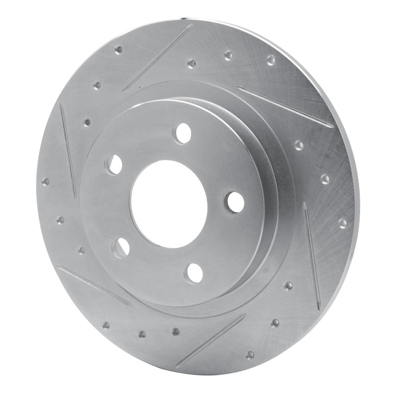 R1 Concepts R1 98-05 Buick Park Avenue Rear Left Drilled & Slotted Silver Brake Rotor