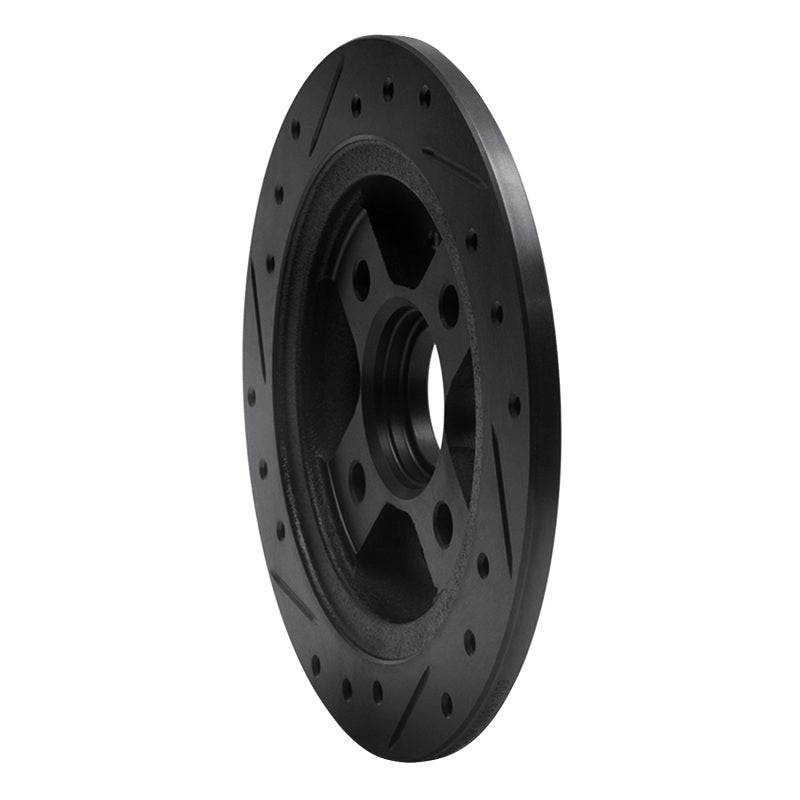 R1 Concepts R1 86-89 Acura Integra Rear Right Drilled & Slotted Black Brake Rotor