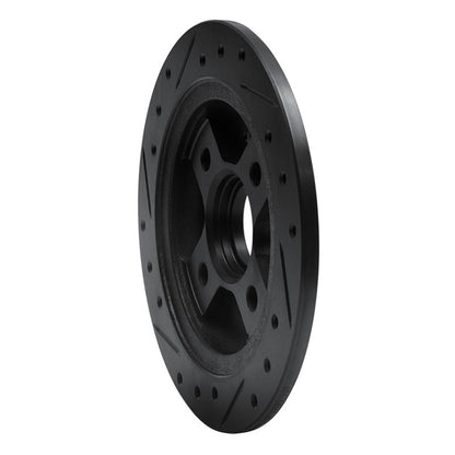 R1 Concepts R1 86-89 Acura Integra Rear Right Drilled & Slotted Black Brake Rotor