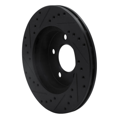 R1 Concepts R1 93-97 Chrysler Intrepid Front Right Drilled & Slotted Black Brake Rotor