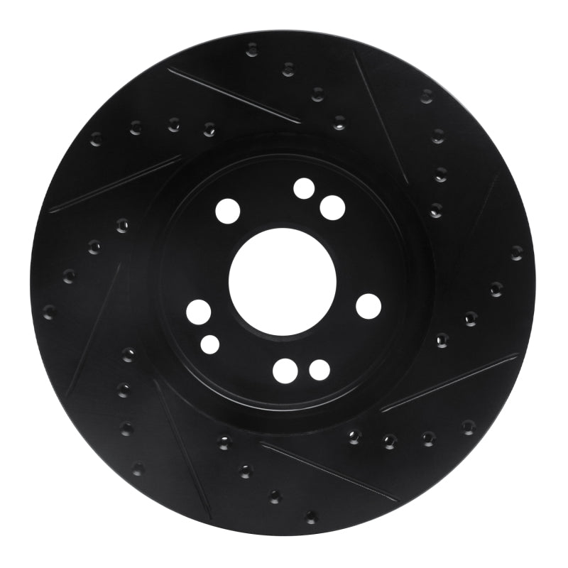 R1 Concepts R1 90-98 Mercedes-Benz 500E Front Left Drilled & Slotted Black Brake Rotor