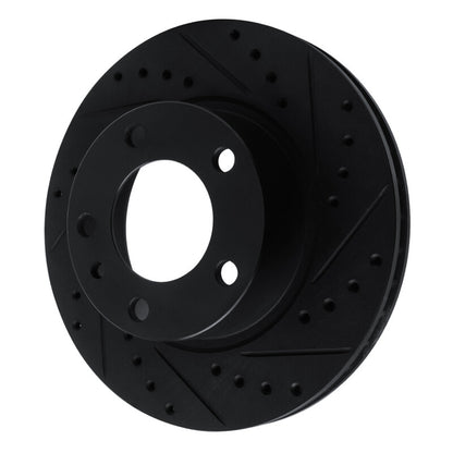 R1 Concepts R1 82-89 BMW 635CSI Front Right Drilled & Slotted Black Brake Rotor