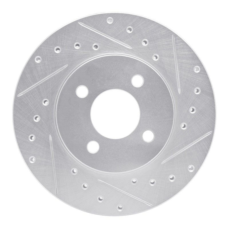R1 Concepts R1 83-88 Chrysler Executive Sedan Front Right Drilled & Slotted Silver Brake Rotor