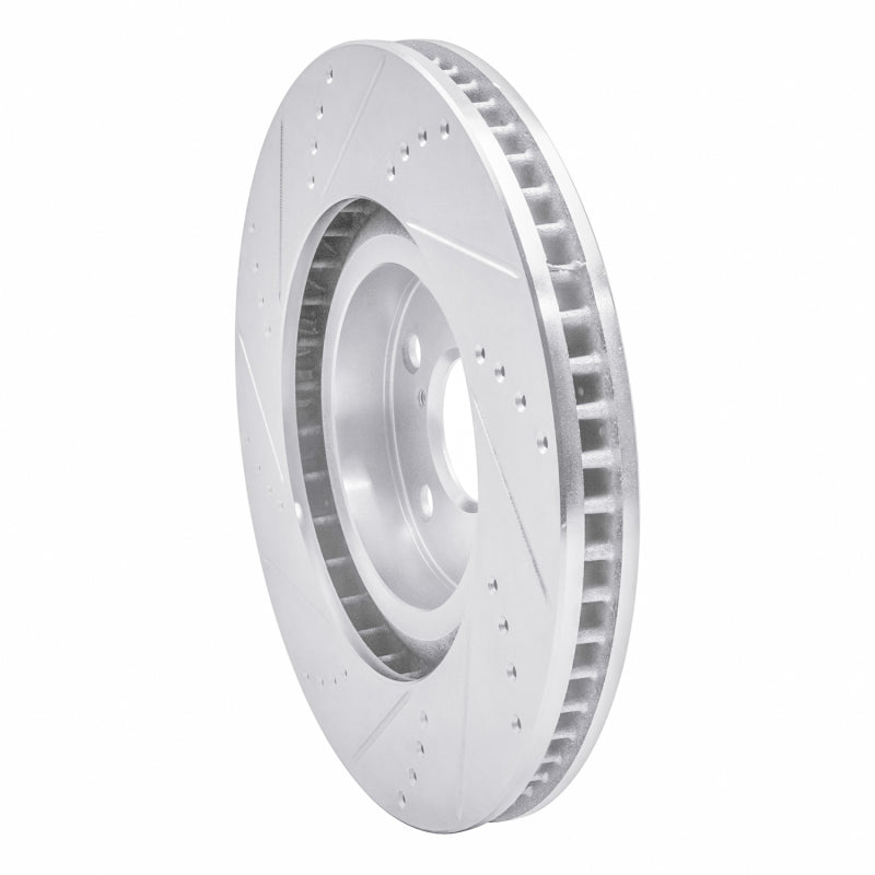 R1 Concepts R1 93-98 Toyota Supra Left Front Drilled & Slotted Silver Brake Rotor