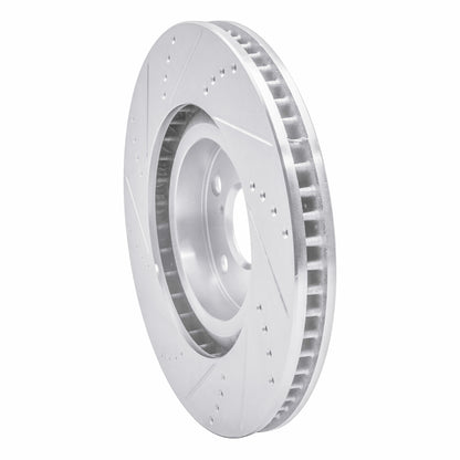 R1 Concepts R1 93-98 Toyota Supra Left Front Drilled & Slotted Silver Brake Rotor