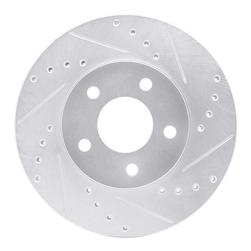 R1 Concepts R1 04-08 Chevrolet Malibu Front Right Drilled & Slotted Silver Brake Rotor