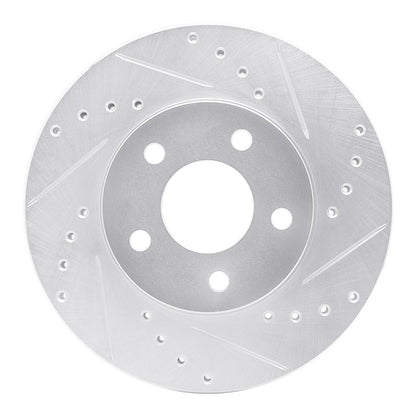 R1 Concepts R1 04-08 Chevrolet Malibu Front Right Drilled & Slotted Silver Brake Rotor