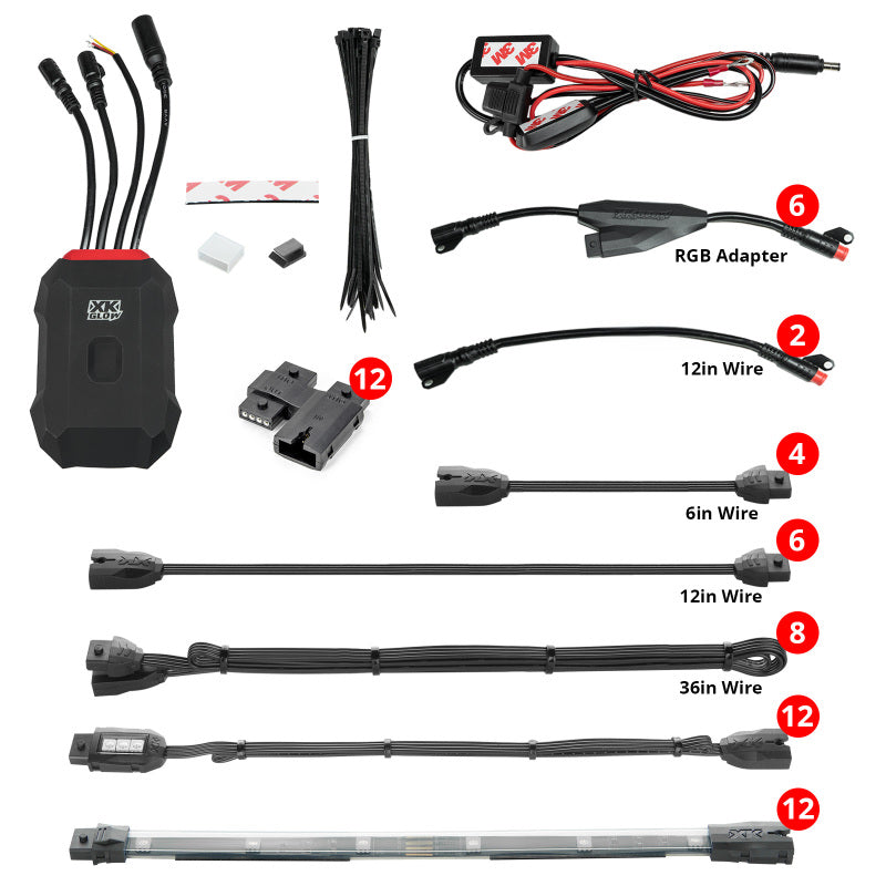 XKGLOW XK Glow Addressable LED Motorcycle Accent Light Kits Advanced XKalpha App Controlled
