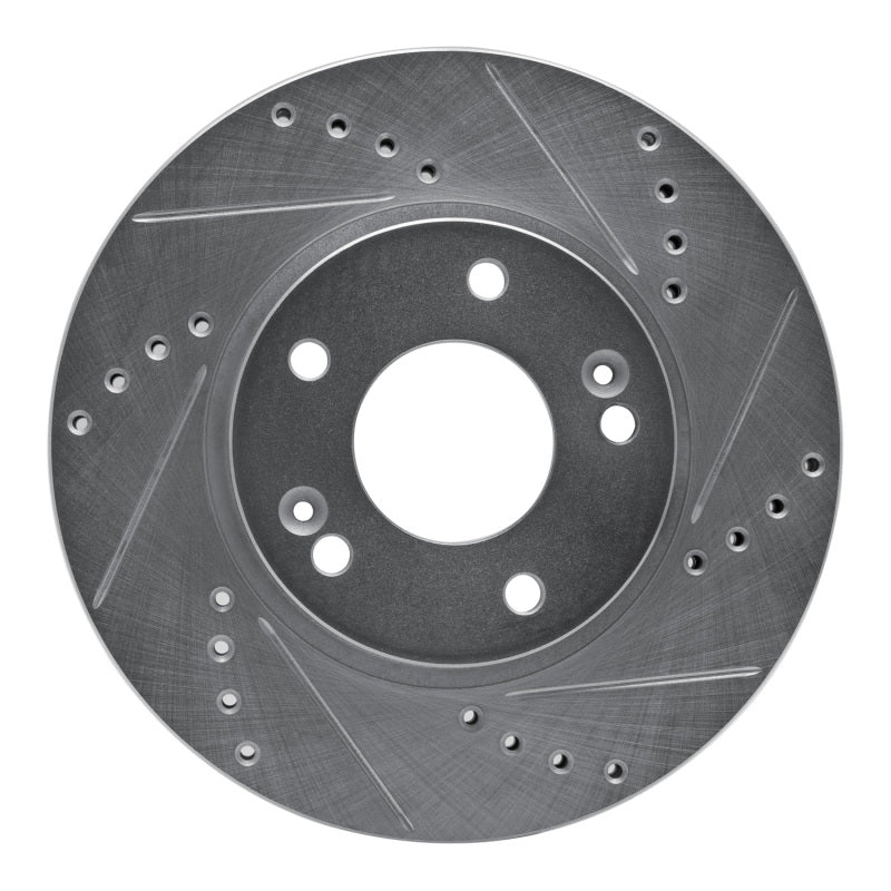 R1 Concepts R1 11-25 Hyundai Venue Front Right Drilled & Slotted Silver Brake Rotor