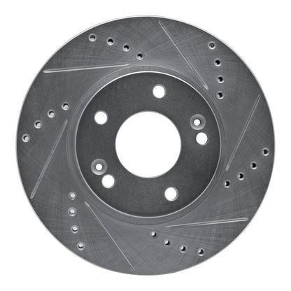 R1 Concepts R1 11-25 Hyundai Venue Front Right Drilled & Slotted Silver Brake Rotor
