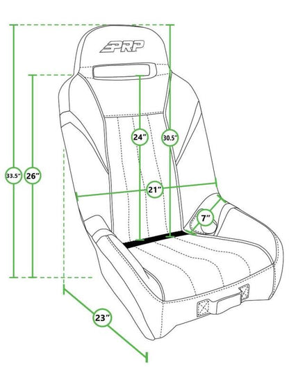 PRP Seats PRP Polaris RZR PRO XP/PRO R/Turbo R GT/S.E. Suspension Seat- Black