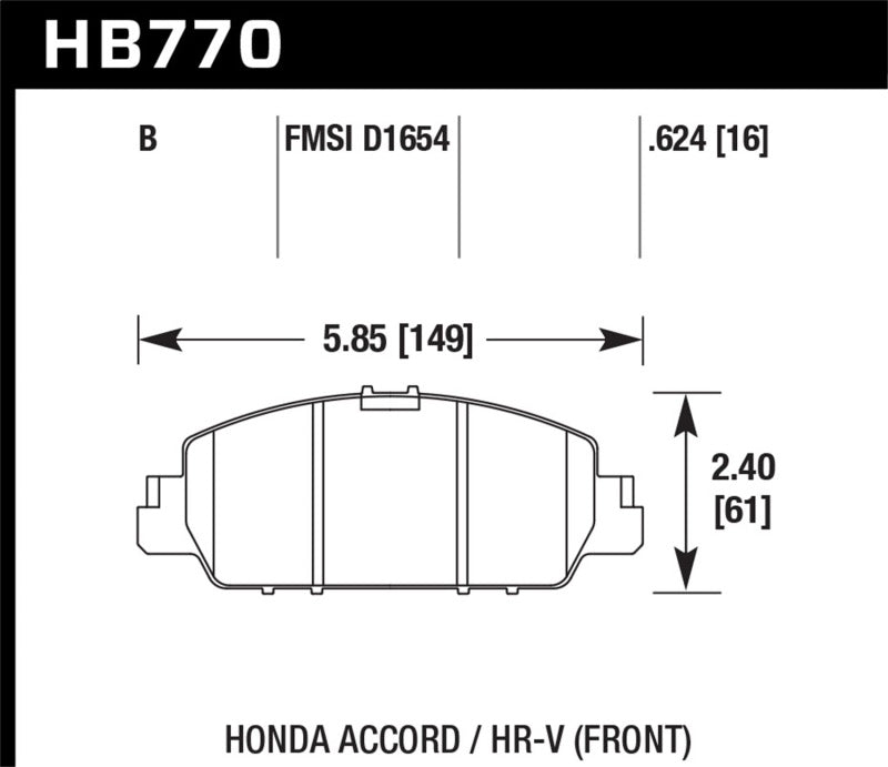 Hawk Performance Hawk 13-17 Honda Accord HPS 5.0 Front Brake Pads