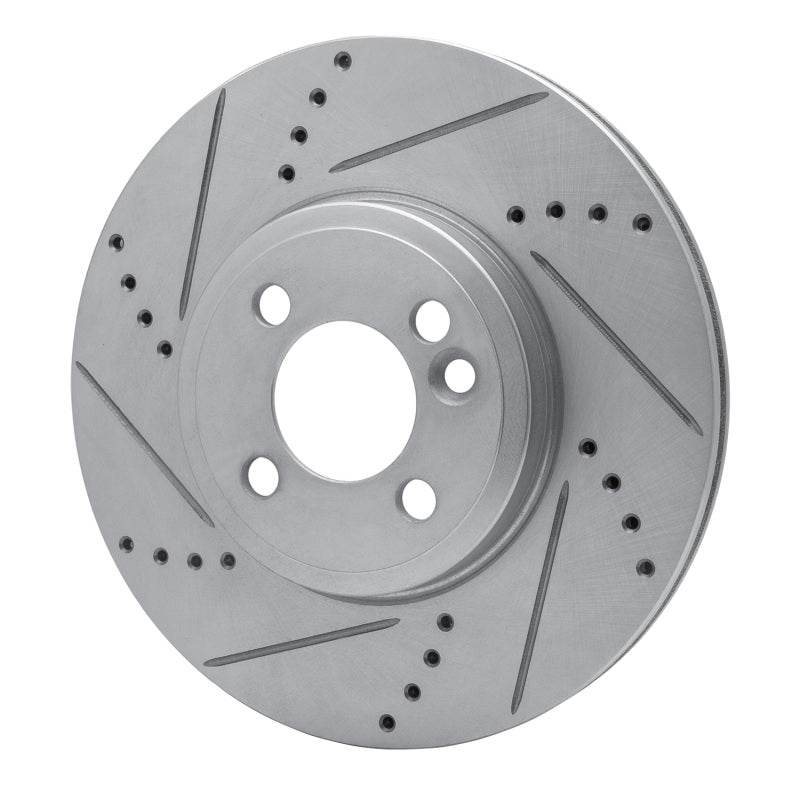 R1 Concepts R1 07-15 Mini Cooper (Excl Clubman) Front Left Drilled & Slotted Silver Brake Rotor