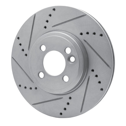 R1 Concepts R1 07-15 Mini Cooper (Excl Clubman) Front Left Drilled & Slotted Silver Brake Rotor