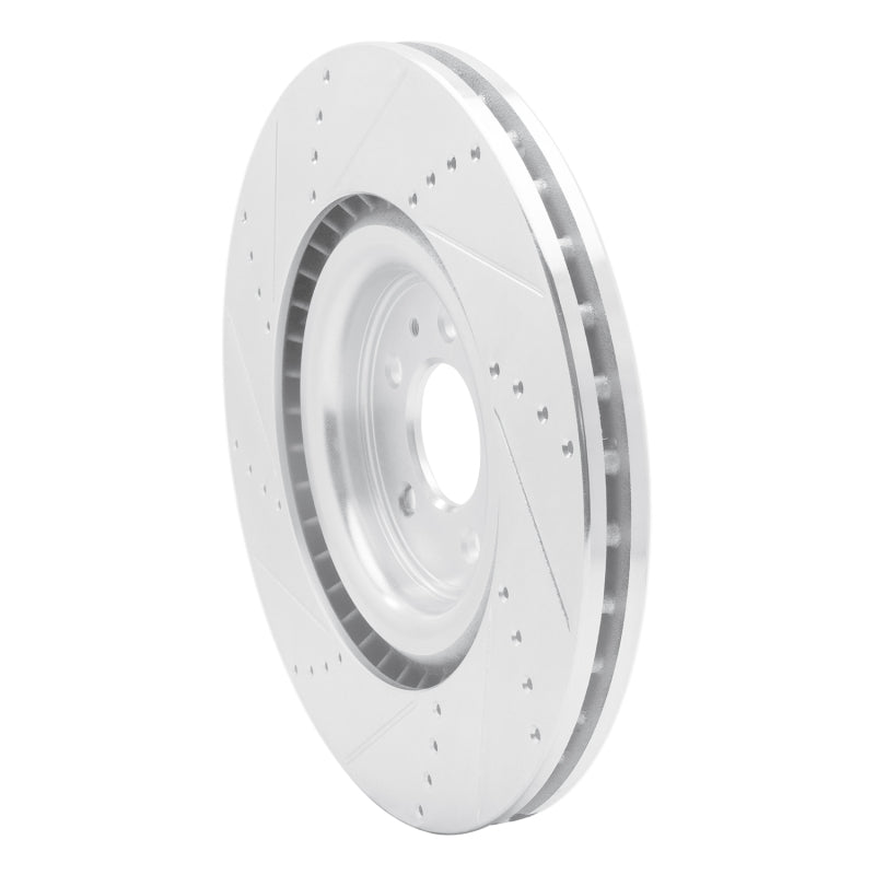R1 Concepts R1 13-14 Ford Mustang Front Right Drilled & Slotted Silver Brake Rotor