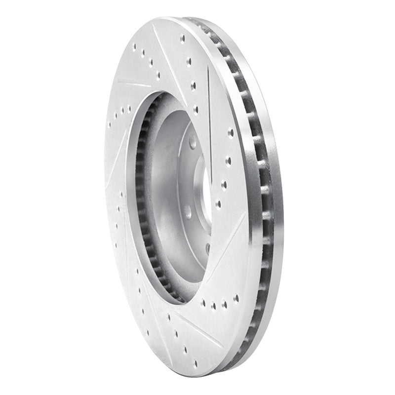 R1 Concepts R1 97-01 Infiniti Q45 Front Left Drilled & Slotted Silver Brake Rotor
