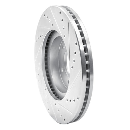 R1 Concepts R1 97-01 Infiniti Q45 Front Left Drilled & Slotted Silver Brake Rotor