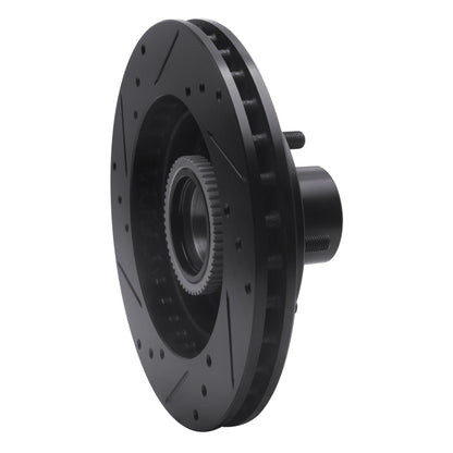 R1 Concepts R1 91-03 Chevrolet S10 Blazer Front Right Drilled & Slotted Black Brake Rotor
