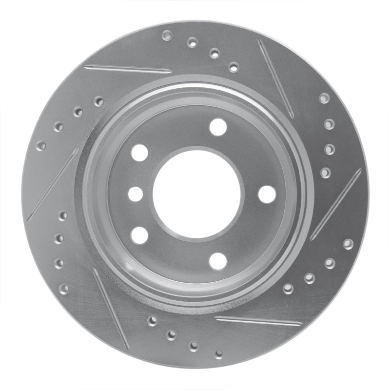 R1 Concepts R1 96-05 BMW 323CI Rear Left Drilled & Slotted Silver Brake Rotor