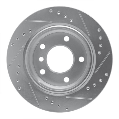 R1 Concepts R1 96-05 BMW 323CI Rear Left Drilled & Slotted Silver Brake Rotor