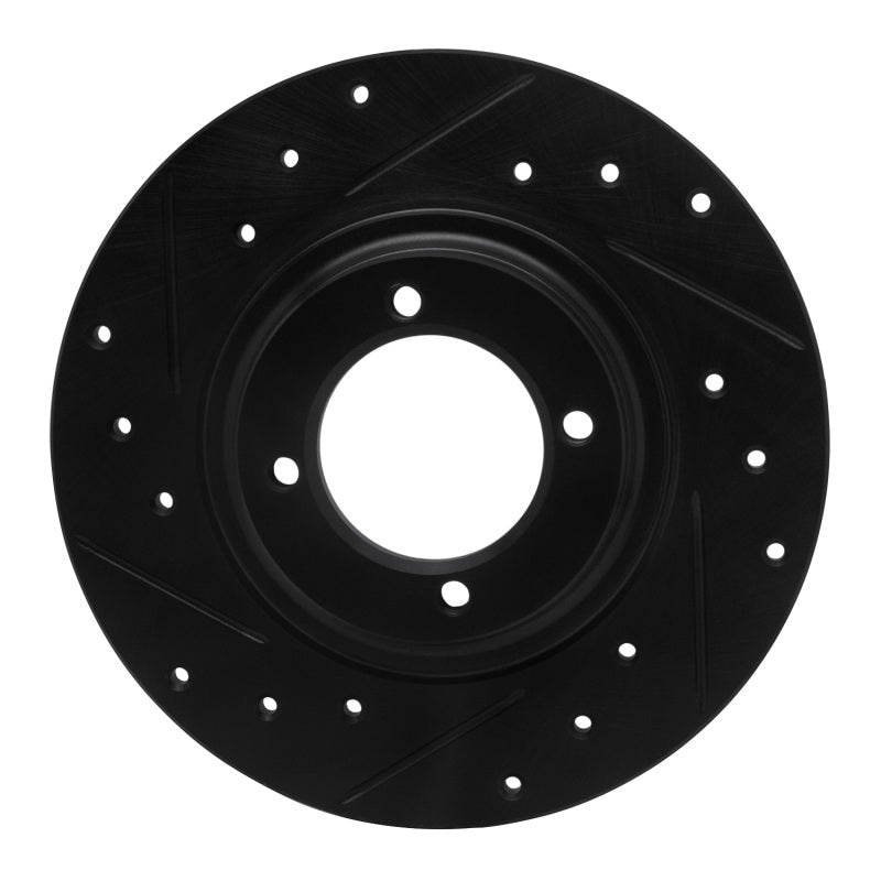 R1 Concepts R1 81-84 Toyota STARLET Front Left Drilled & Slotted Black Brake Rotor