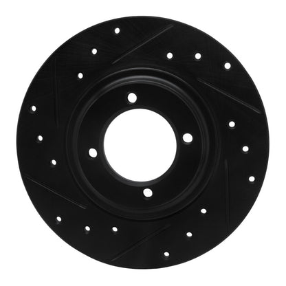R1 Concepts R1 81-84 Toyota STARLET Front Left Drilled & Slotted Black Brake Rotor