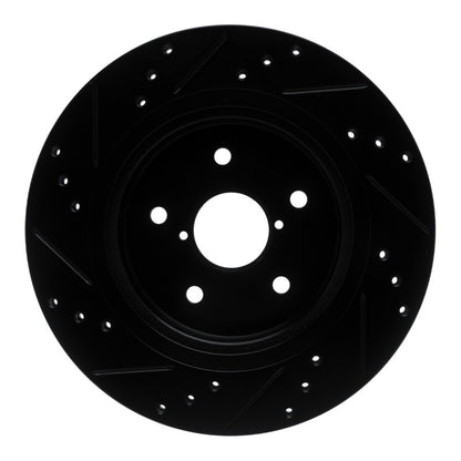 R1 Concepts R1 15-25 Subaru Outback Rear Right Drilled & Slotted Black Brake Rotor