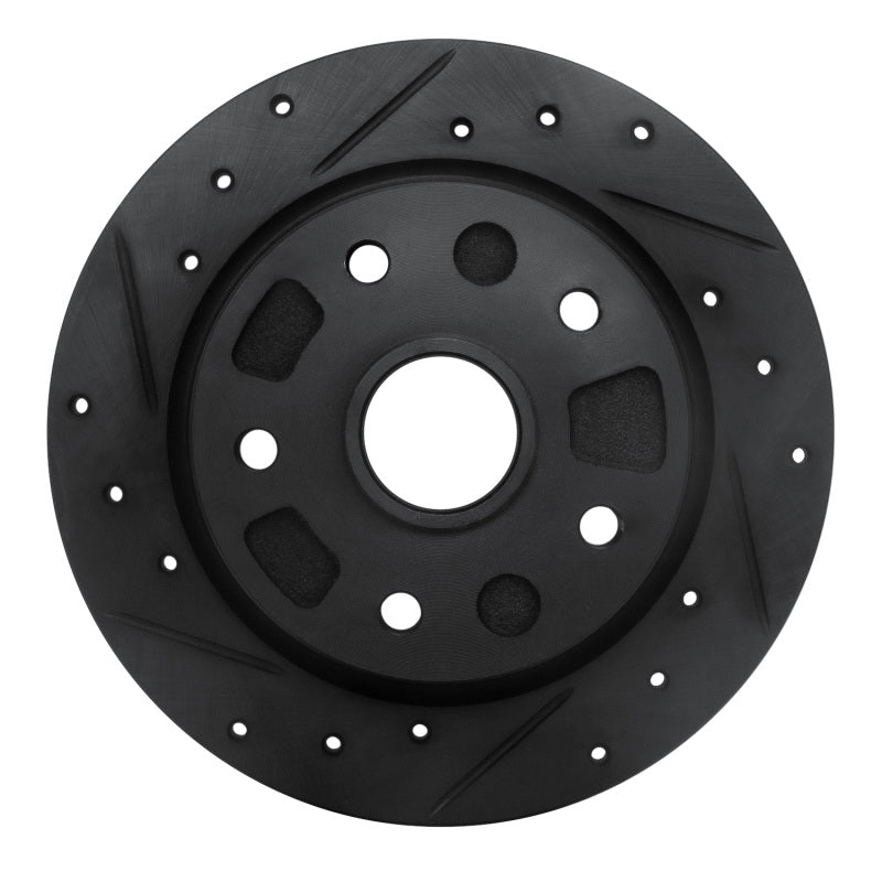 R1 Concepts R1 88-92 Ford Probe Rear Left Drilled & Slotted Black Brake Rotor