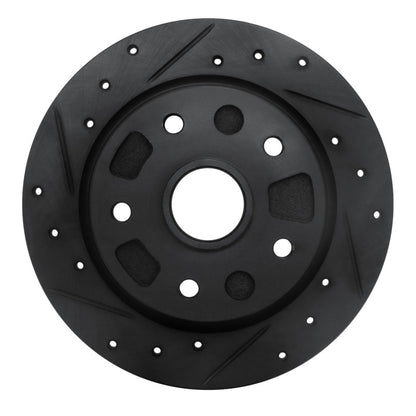 R1 Concepts R1 88-92 Ford Probe Rear Left Drilled & Slotted Black Brake Rotor