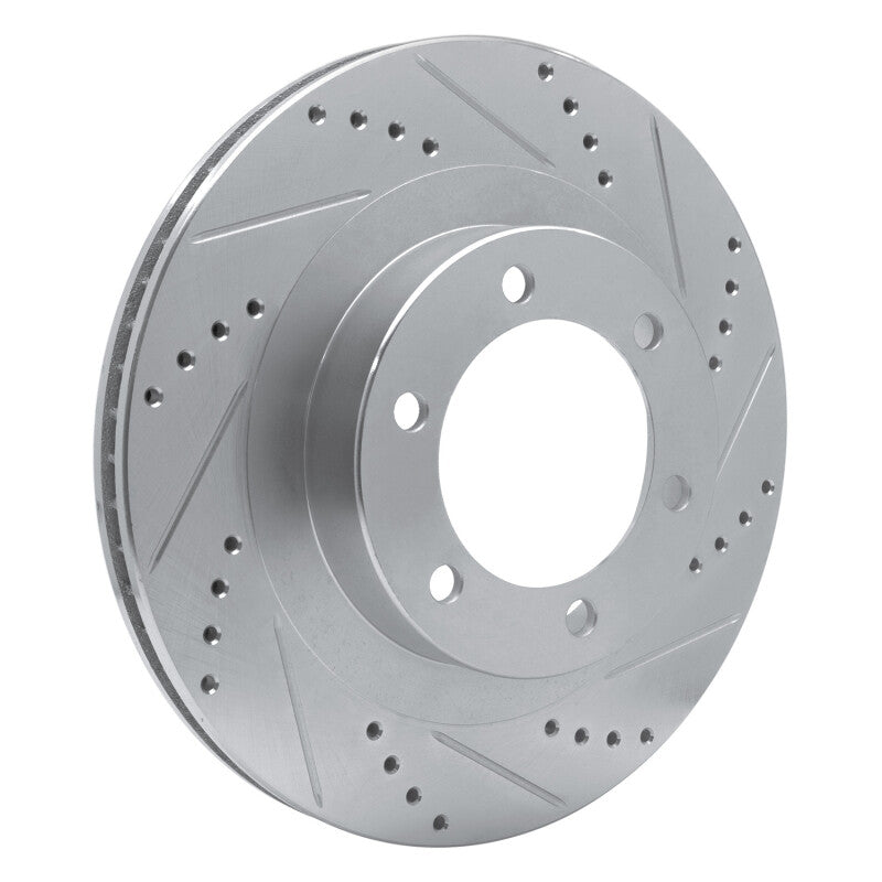 R1 Concepts R1 03-09 Lexus GX470 Front Right Drilled & Slotted Silver Brake Rotor