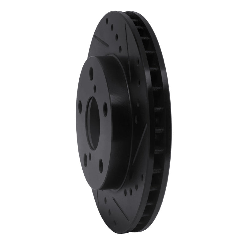 R1 Concepts R1 91-95 Toyota MR2 Front Right Drilled & Slotted Black Brake Rotor