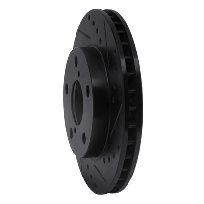 R1 Concepts R1 91-95 Toyota MR2 Front Right Drilled & Slotted Black Brake Rotor
