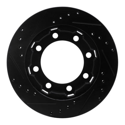 R1 Concepts R1 71-91 Chevrolet P30 Van Front Right Drilled & Slotted Black Brake Rotor