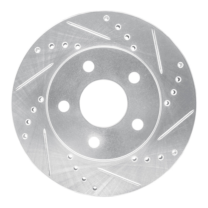 R1 Concepts R1 86-92 Ford Taurus SHO Front Right Drilled & Slotted Silver Brake Rotor