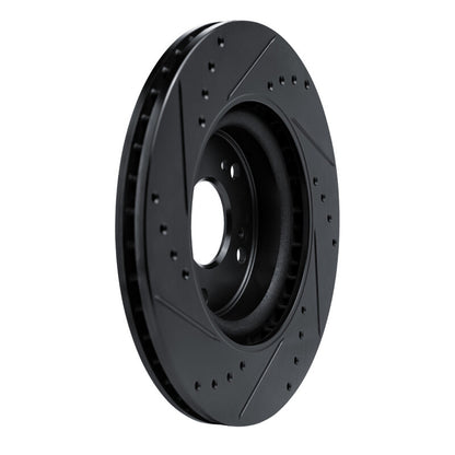 R1 Concepts R1 12-16 Honda CR-V Front Right Drilled & Slotted Black Brake Rotor