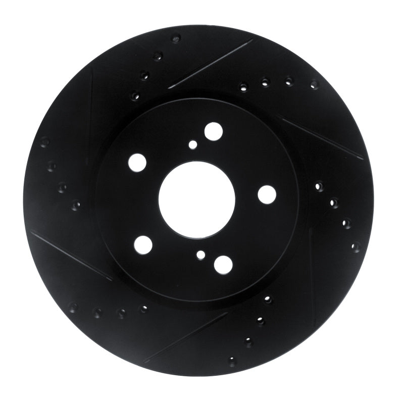 R1 Concepts R1 18-22 Toyota C-HR Front Left Drilled & Slotted Black Brake Rotor