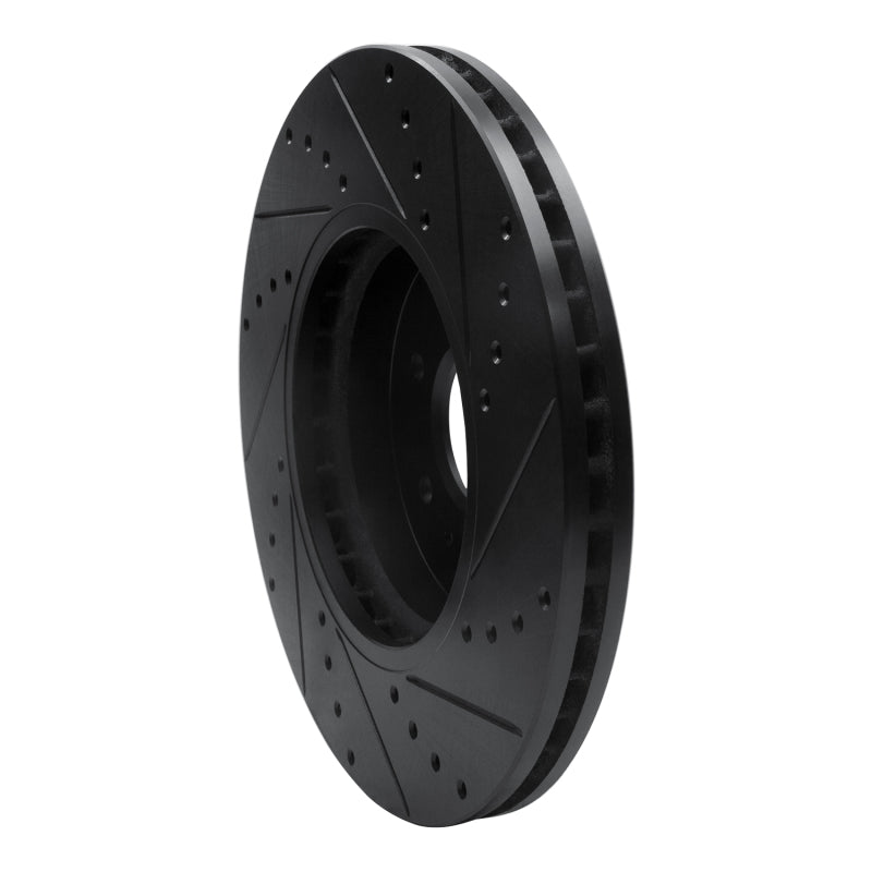 R1 Concepts R1 09-10 Kia BORREGO Front Left Drilled & Slotted Black Brake Rotor