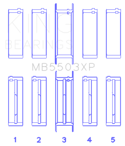 King Engine Bearings Ford V8 351ci 5.8L 16V (Size STD) Performance Main Bearing Set
