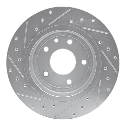 R1 Concepts R1 1995-2006 Jaguar XJS Rear Right Drilled & Slotted Silver Brake Rotor
