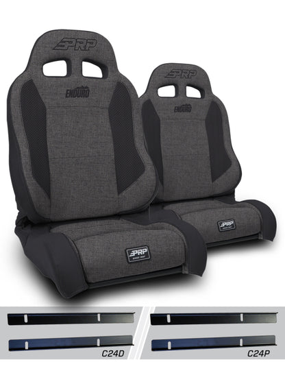 PRP Seats PRP 03-06 Jeep Wrangler TJ Enduro Elite Suspension Seat Trek Edition - Gray (Pair)