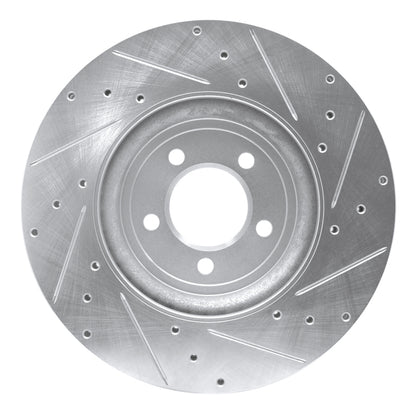 R1 Concepts R1 06-10 Jaguar XF Front Left Drilled & Slotted Silver Brake Rotor