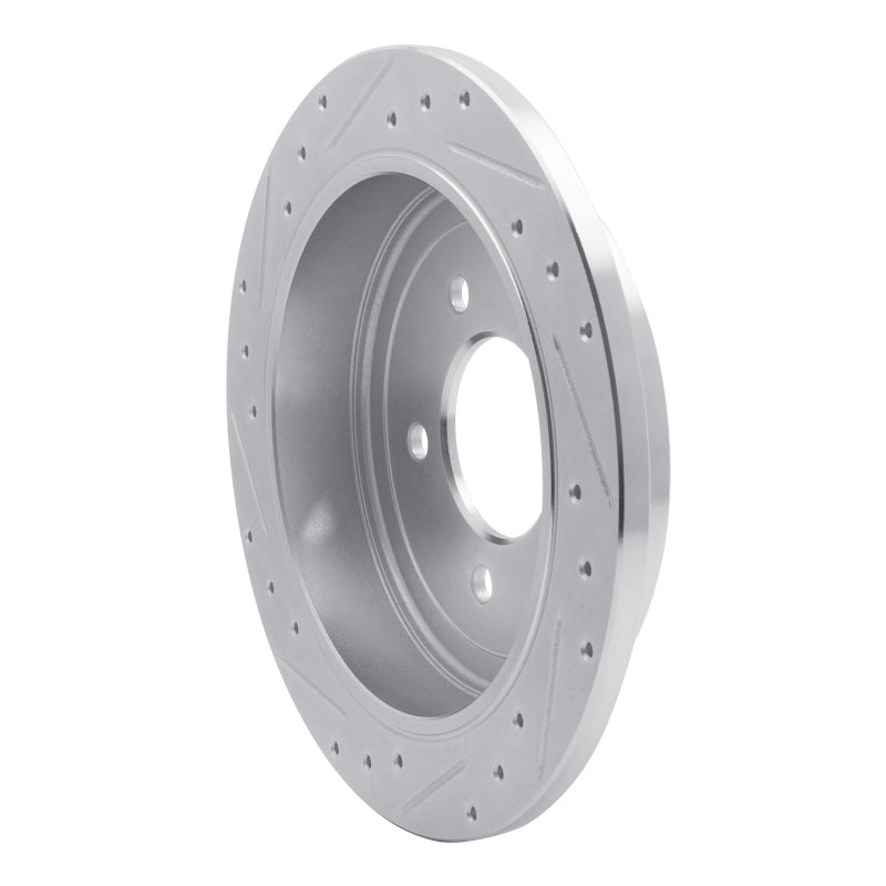 R1 Concepts R1 97-04 Ford F-150 4WD Rear Right Drilled & Slotted Silver Brake Rotor
