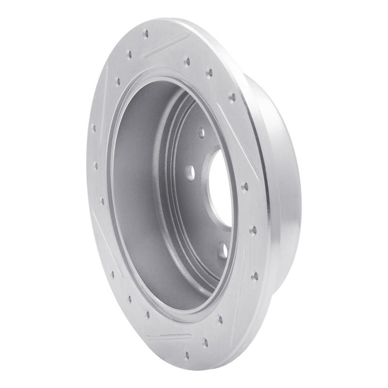 R1 Concepts R1 14-16 Chevrolet SPARK EV Rear Right Drilled & Slotted Silver Brake Rotor