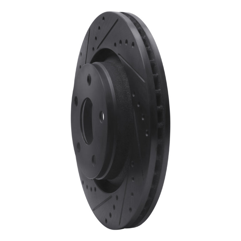 R1 Concepts R1 12-18 Jeep Wrangler Front Left Drilled & Slotted Black Brake Rotor