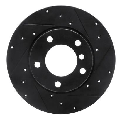 R1 Concepts R1 95-98 BMW 318TI Front Right Drilled & Slotted Black Brake Rotor