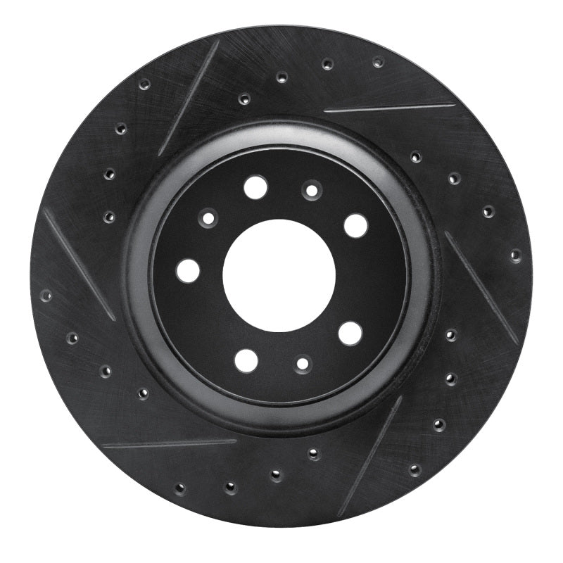 R1 Concepts R1 04-08 Cadillac CTS Front Left Drilled & Slotted Black Brake Rotor