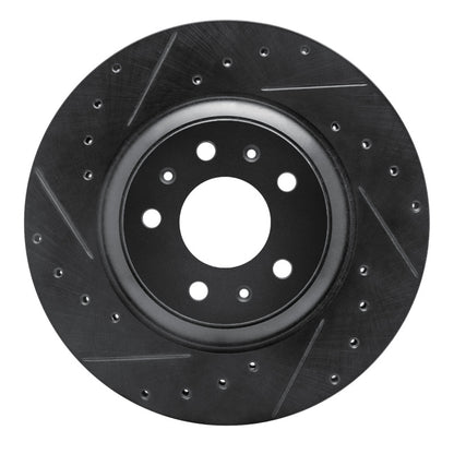 R1 Concepts R1 04-08 Cadillac CTS Front Left Drilled & Slotted Black Brake Rotor