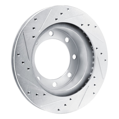 R1 Concepts R1 80-93 Dodge W200 Front Right Drilled & Slotted Silver Brake Rotor